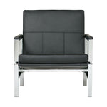 Studio Designs Home Atlas Bonded Leather and Metal Accent Chair in Black/Chrome