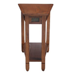 Leick Furniture Rustic Slate Wood Recliner Wedge End Table in Rustic Oak