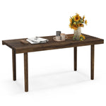 39” Coffee Table w/ Slatted Tabletop Rectangle Rubber Wood Living Room Brown