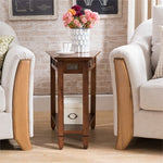 Leick Furniture Rustic Slate Wood Recliner Wedge End Table in Rustic Oak