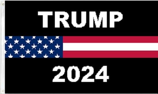 3x5 TRUMP 2024 PATRIOTIC USA BLACK FLAG BANNER GROMMETS