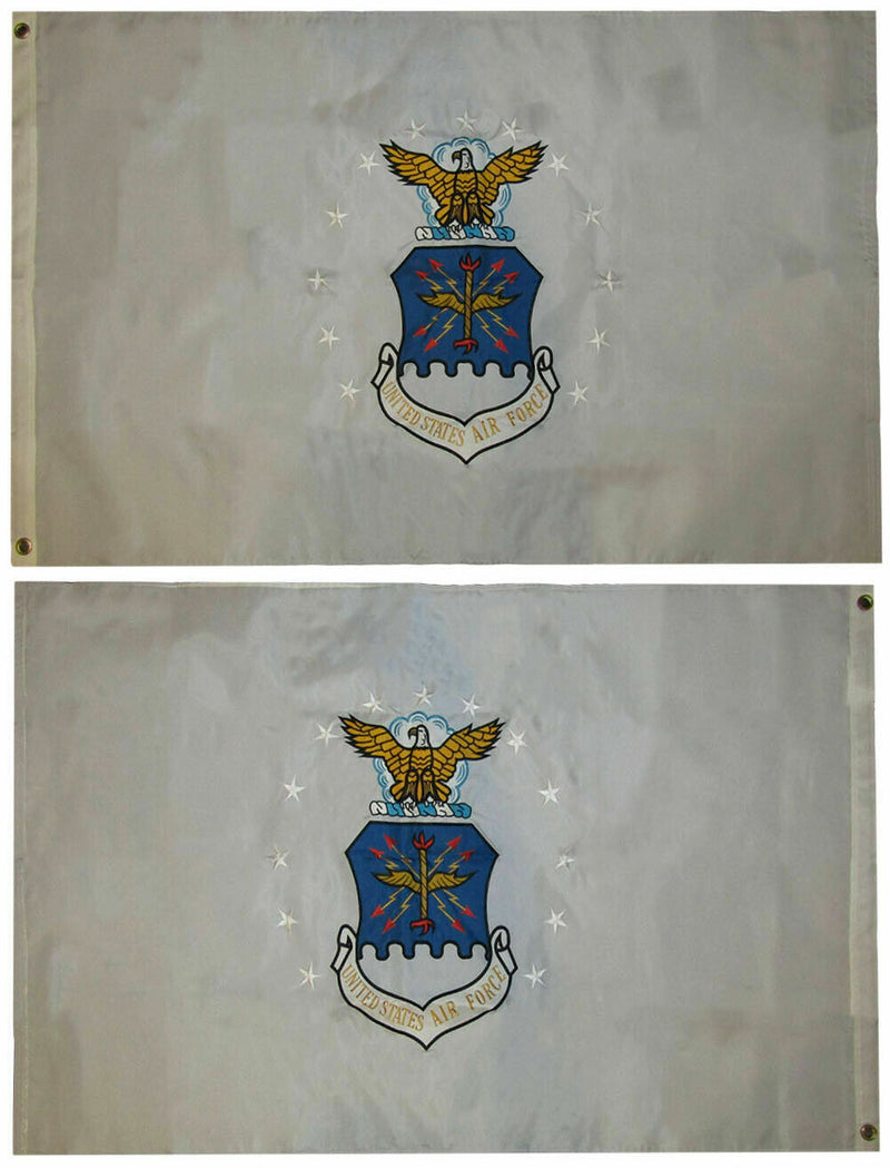 3X5 Embroidered United States Air Force White Double Sided 210D Nylon Flag 3'X5'