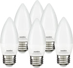 LED B13 Frosted Chandelier Torpedo Bulb 7W(60W=) E26 5000K Daylight 6-Pack