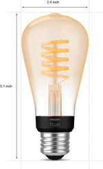 Philips Hue White Ambiance Filament ST19 Bluetooth LED Smart Bulb