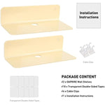 Floating Hanging Shelves with Cable Clips for Bedroom & Gaming Room - Set Of 2