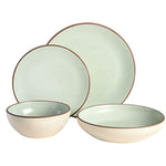 Classic Double Bowl Dinnerware Set Service For 4 16Pcs