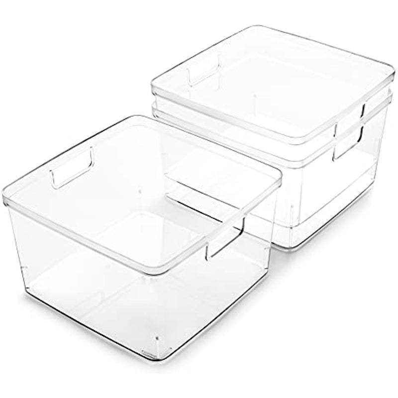 Built-In Handles Clear Storage Containers for Pantry & Home Organization