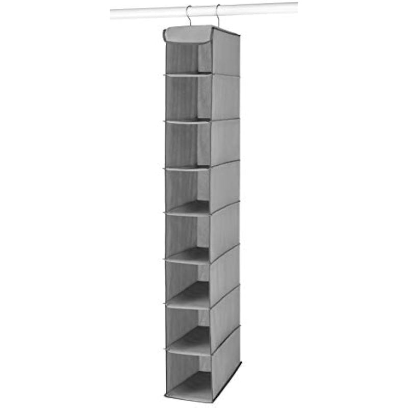 8 Section Hanging Shoe Shelves, Grey
