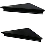 Wall Mounted Wood Corner Shelves - Set of 2