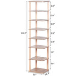 8 Tiers Stylish Wooden Space Saving Shoe Storage Stand/ Shelf/ Tower Free Standing for Entryway