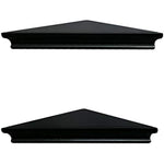 Wall Mounted Wood Corner Shelves - Set of 2