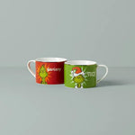 Green Porcelain Grinchie Gifts Naughty & Nice Mugs