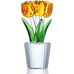 Pink Crystal Tulips Flower Figurines