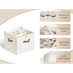 Fabric Shoe Storage Bins with Clear Cover, Fits 16 Pairs