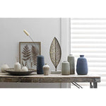 Decorative Textured Stoneware Set Of 3 Brown Vase Set