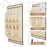 Large Deep Pockets Door Shoe Rack with 3 Hooks