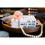 Farmhouse Rustic Wood Decorative Books Stack for Home Coffee Table Living Room