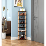 8 Tiers Stylish Wooden Space Saving Shoe Storage Stand/ Shelf/ Tower Free Standing for Entryway