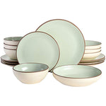 Classic Double Bowl Dinnerware Set Service For 4 16Pcs