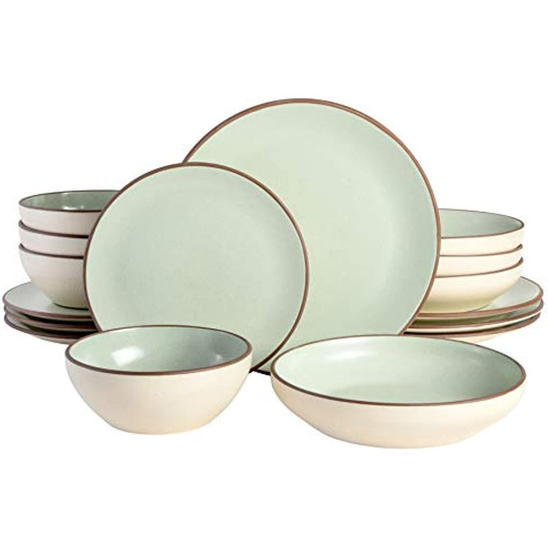 Classic Double Bowl Dinnerware Set Service For 4 16Pcs