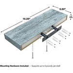 Rustic Engineered Wood Coastal Beach Style Hanging Rectangle Wall Shelves For Home Decor