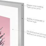 16x16 inch Tempered Glass Square Picture Frame   Wall Hook Included