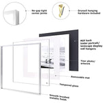 16x16 inch Tempered Glass Square Picture Frame   Wall Hook Included
