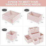 Foldable Closet Organizers and Storage Dresser Drawer Dividers for Clothes, Socks, Scarves & Ties