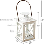 Luminous Metal Mini Lanterns Vintage Teal Light Candle Holders White