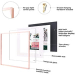 16x16 inch Tempered Glass Square Picture Frame   Wall Hook Included