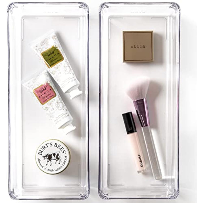 Plastic Drawer Organizer Bin for Makeup - 2 Pack