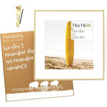 16x16 inch Tempered Glass Square Picture Frame   Wall Hook Included