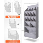 Large Deep Pockets Door Shoe Rack with 3 Hooks