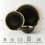 Golden Rim Dish Set For Home Decor Sets 12 Piece Service For 4
