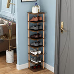 8 Tiers Stylish Wooden Space Saving Shoe Storage Stand/ Shelf/ Tower Free Standing for Entryway