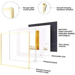 16x16 inch Tempered Glass Square Picture Frame   Wall Hook Included