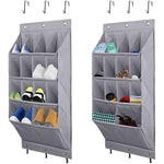 Large Deep Pockets Door Shoe Rack with 3 Hooks