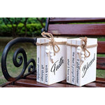 Farmhouse Rustic Wood Decorative Books Stack for Home Coffee Table Living Room