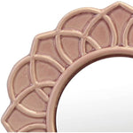 Decorative 9 Ivory Round Floral Ceramic Accent Wall Mirror