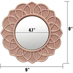 Decorative 9 Ivory Round Floral Ceramic Accent Wall Mirror