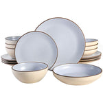 Classic Double Bowl Dinnerware Set, Service for 4 (16pcs)
