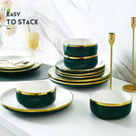 Golden Rim Dish Set For Home Decor Sets 12 Piece Service For 4