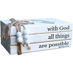 Farmhouse Rustic Wood Decorative Books Stack for Home Coffee Table Living Room