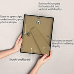 8.5x11 Thin Border Photo Frame with Shatter Resistant Glass, Horizontal and Vertical Formats for Wall and Tabletop