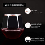 Stemless Diamond Shaped Wine Glasses For Serving Wine Cocktail Whiskey