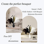 White and Black 17.7in Dried Flowers Bouquet Pampas Grass Bunny Tail Vase Filler