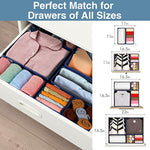 Foldable Closet Organizers and Storage Dresser Drawer Dividers for Clothes, Socks, Scarves & Ties
