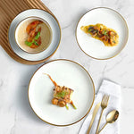 Golden Rim Dish Set For Home Decor Sets 12 Piece Service For 4