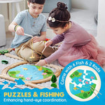 Train Set 110Pcs Wooden Train Set