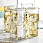 Set Of 4 Authentic Mason Vintage Glassware Clear Glass Tumblers For Cocktails